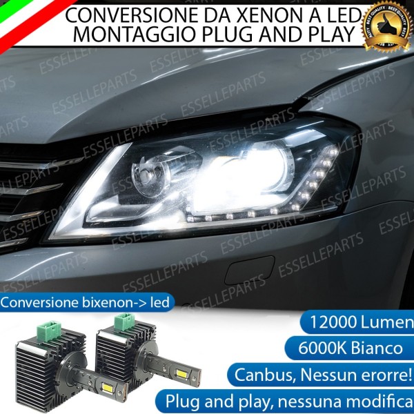 Conversione D3S Led Da Xenon A Led 12000 Lumen 6000K VW Passat B7 dal 2010 al 2014