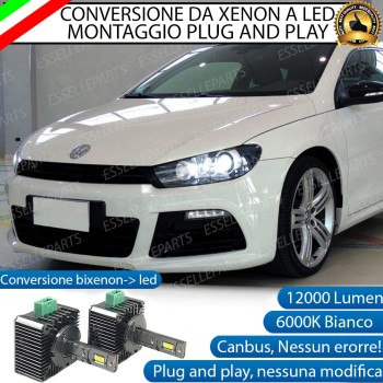 Conversione D3S Led Da Xenon A Led 12000 Lumen 6000K VW Scirocco dal 2014 in poi