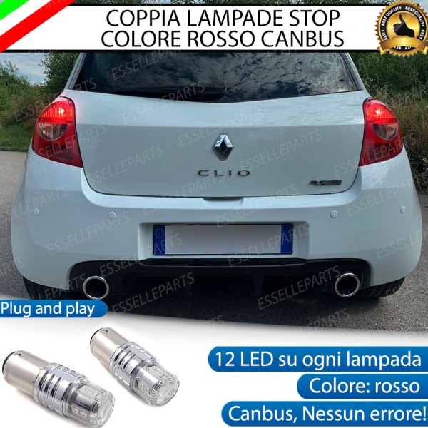 Coppia Lampade LED BAY15D Stop / Posizione Posteriori per RENAULT CLIO 3