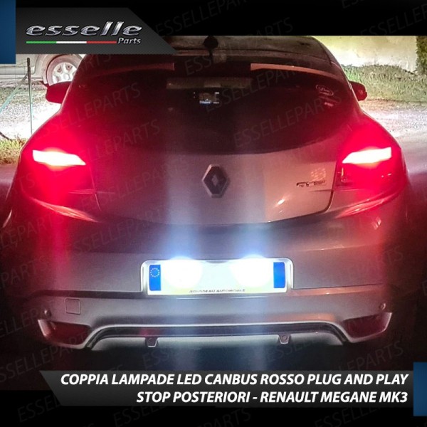 Coppia Lampade LED BAY15D Stop Posizione Posteriori per RENAULT MEGANE 3 COUPE
