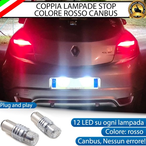 Coppia Lampade LED BAY15D Stop Posizione Posteriori per RENAULT MEGANE 3 COUPE