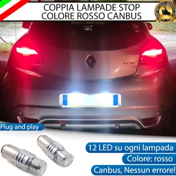 Coppia Lampade LED BAY15D Stop Posizione Posteriori per RENAULT MEGANE 3 COUPE