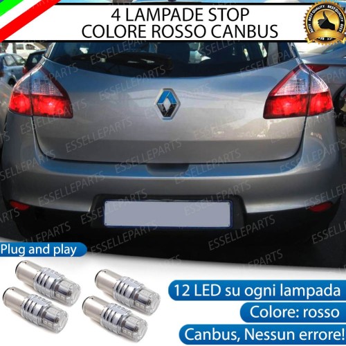 4 X Lampade LED BAY15D Stop Posizione Posteriori per RENAULT MEGANE 3 5 PORTE