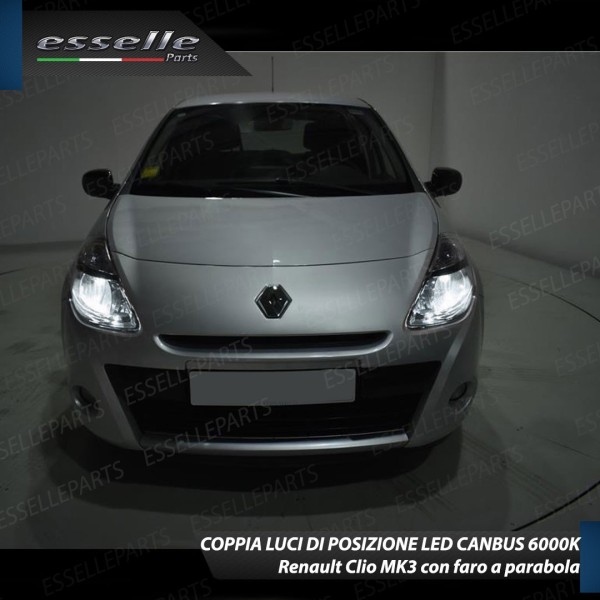 Conversione Fari Full LED 6000K bianco Renault Clio 3 con fari a parabola