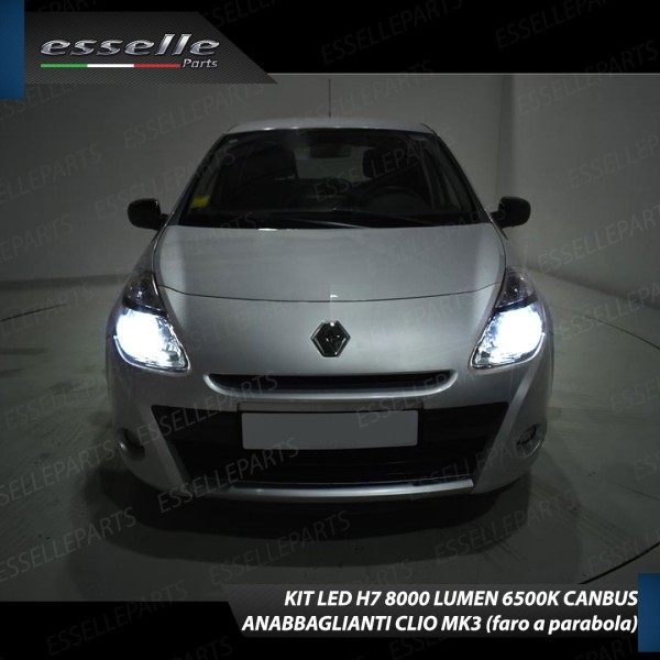 Conversione Fari Full LED 6000K bianco Renault Clio 3 con fari a parabola