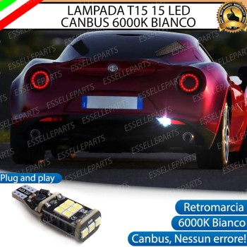 Luce Retromarcia ALFA ROMEO 4C 600 LUMEN T15 W16W CANBUS 3.0 NO ERROR