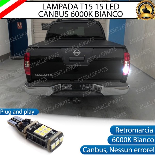 Lampada Retromarcia LED T15 per NISSAN NAVARA D40 Canbus
