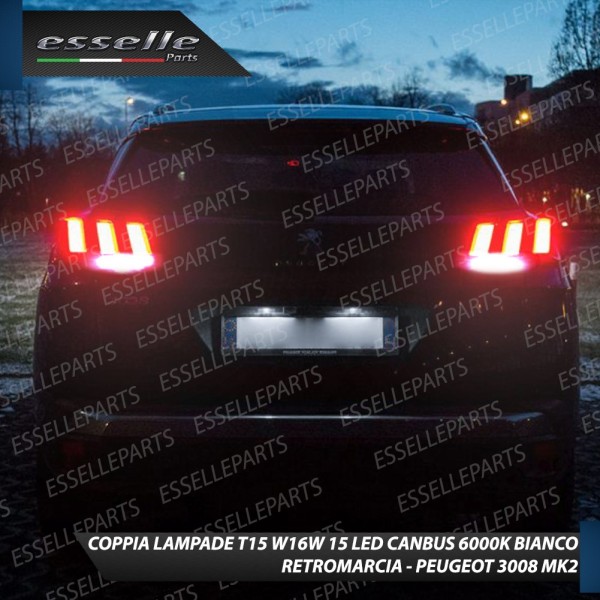 Luci Retromarcia a LED PEUGEOT 3008 II 1200 LM T15 CANBUS