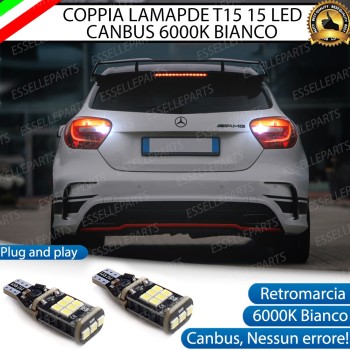Luci Retromarcia MERCEDES CLASSE A W176 FINO AL 03/2016 1200 LUMEN T15 W16W CANBUS 3.0 NO ERROR