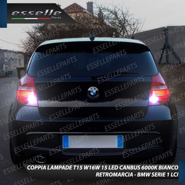 Coppia Lampade 15 LED Retromarcia T15 1200 Lumen Canbus 6000K Bmw Serie 1 Dal 03/2007