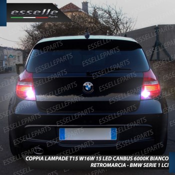 Coppia Lampade 15 LED Retromarcia T15 1200 Lumen Canbus 6000K Bmw Serie 1 Dal 03/2007