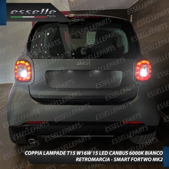 Luci Retromarcia SMART FORTWO III 1200 LUMEN T15 W16W CANBUS 3.0 NO ERROR Luci Retromarcia SMART FORTWO III 1200 LUMEN T15 W16W CANBUS 3.0 NO ERROR