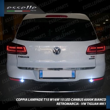 Coppia Lampade 15 LED Retromarcia T15 1200 LM Canbus 6000K VW Tiguan 5N Restyling