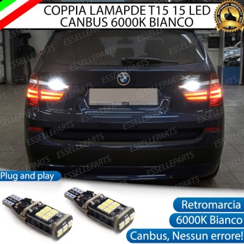 Luci Retromarcia BMW X3 F25 1200 LUMEN T15 W16W CANBUS 3.0 NO ERROR