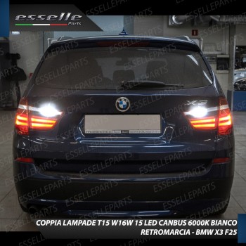 Luci Retromarcia BMW X3 F25 1200 LUMEN T15 W16W CANBUS 3.0 NO ERROR