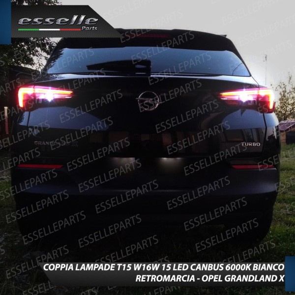 Luci Retromarcia OPEL GRANDLAND 1200 LUMEN T15 W16W CANBUS 3.0 NO ERROR