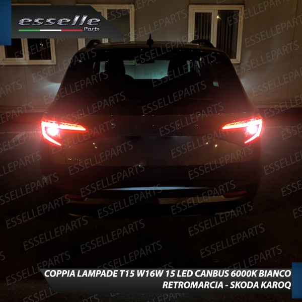 Luci Retromarcia SKODA KAROQ 1200 LUMEN T15 W16W CANBUS 3.0 NO ERROR