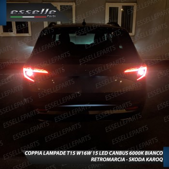 Luci Retromarcia SKODA KAROQ 1200 LUMEN T15 W16W CANBUS 3.0 NO ERROR