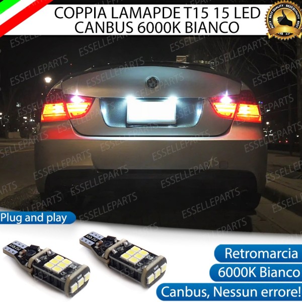 Luci Retromarcia BMW SERIE 3 E90 E91 RESTYLING 1200 LUMEN T15 W16W CANBUS 3.0 NO ERROR