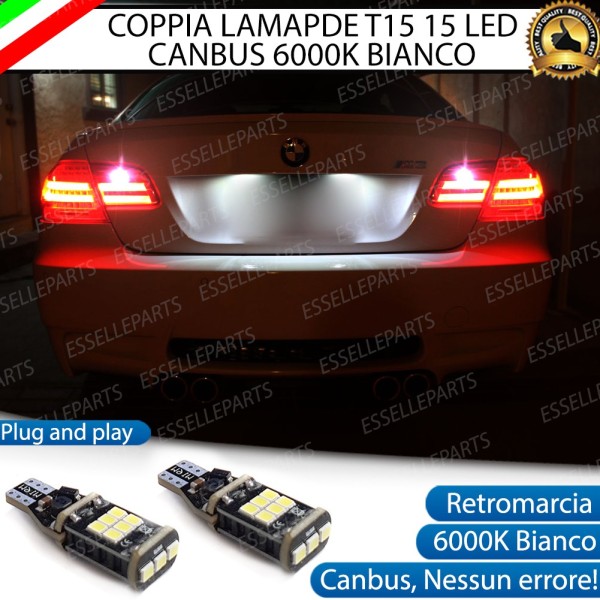 Luci Retromarcia BMW SERIE 3 E92 E93 PRE-RESTYLING 1200 LUMEN T15 W16W CANBUS 3.0 NO ERROR