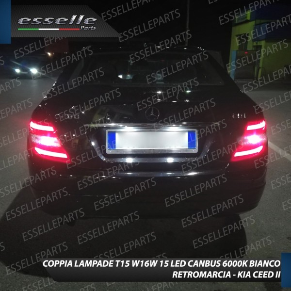 Coppia Lampade 15 LED Retromarcia 1200 Lumen 6000K Mercedes Classe C W204 Restyling