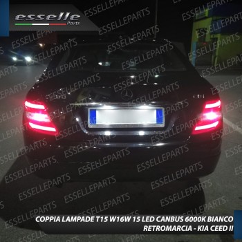Coppia Lampade 15 LED Retromarcia 1200 Lumen 6000K Mercedes Classe C W204 Restyling