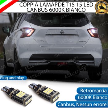 Luci Retromarcia a LED NISSAN MICRA V 1200 LM T15 CANBUS