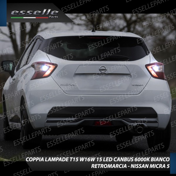 Luci Retromarcia a LED NISSAN MICRA V 1200 LM T15 CANBUS