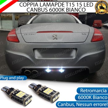 Luci Retromarcia PEUGEOT RCZ 1200 LUMEN T15 W16W CANBUS 3.0 NO ERROR