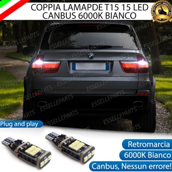 Luci Retromarcia BMW X5 E70 1200 LUMEN T15 W16W CANBUS 3.0 NO ERROR
