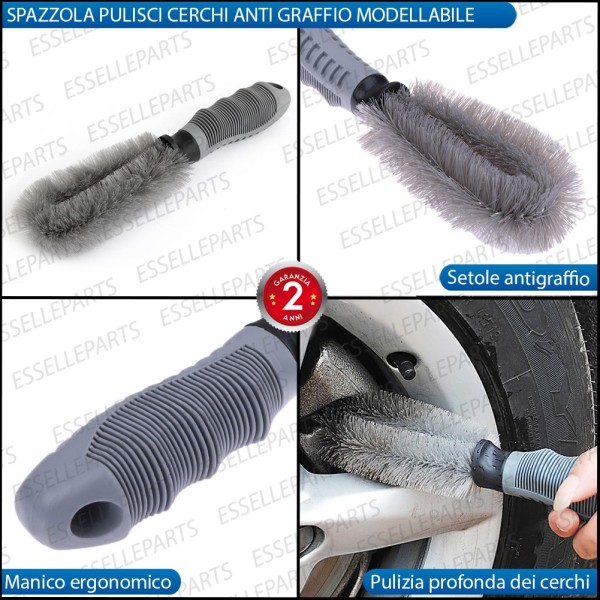 SPAZZOLA LAVA CERCHI IN LEGA ANTI GRAFFIO MODELLABILE CON MANICO PER TRIUMPH