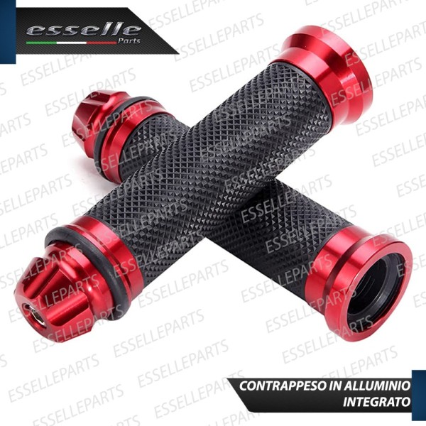 Manopole Antiscivolo - ROSSO - con Contrappesi per APRILIA