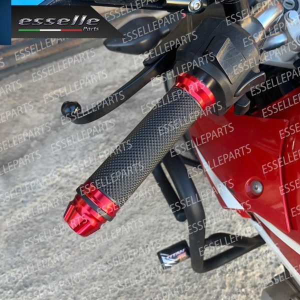 Manopole Antiscivolo - ROSSO - con Contrappesi per CAGIVA