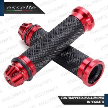 Manopole Antiscivolo - ROSSO - con Contrappesi per LAMBRETTA