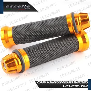 Manopole Antiscivolo - ORO - con Contrappesi per Manubrio moto,motorini,scooter BUELL