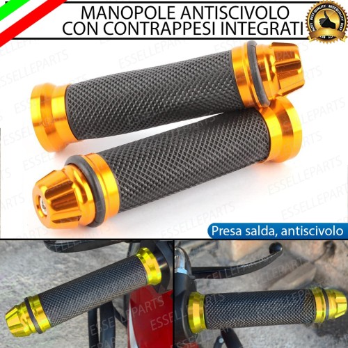 Manopole Antiscivolo - ORO - con Contrappesi per LAMBRETTA