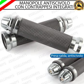 Manopole Antiscivolo - ARGENTO - con Contrappesi per HONDA Manopole Antiscivolo - ARGENTO - con Contrappesi per HONDA