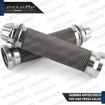 Manopole Antiscivolo - ARGENTO - con Contrappesi per SUZUKI