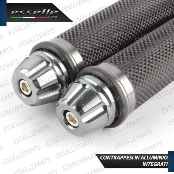Manopole Antiscivolo - ARGENTO - con Contrappesi per SUZUKI