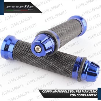 Manopole Antiscivolo - BLU - con Contrappesi per Manubrio moto,motorini,scooter BUELL