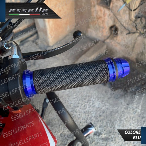 Manopole Antiscivolo - BLU - con Contrappesi per Manubrio moto,motorini,scooter HONDA