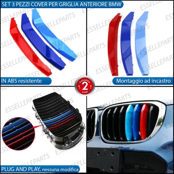 Set Cover per calandra in stile M Sport per BMW X5 G05 con videocamera e calandra a 7 linee verticali
