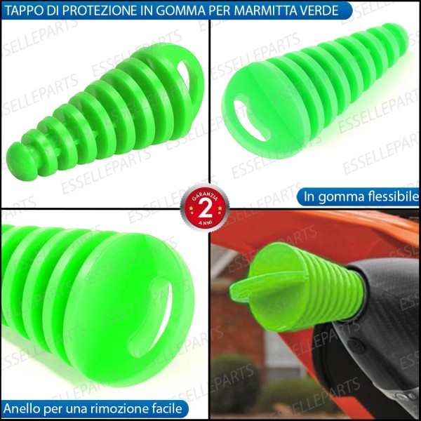 Tappo di Protezione a Cono - VERDE - per Terminale di Scarico MOTO GUZZI