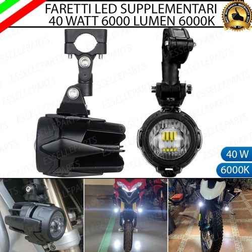 Coppia Fari Supplementari LED Con Supporto per Forcella Specifici per Husqvarna