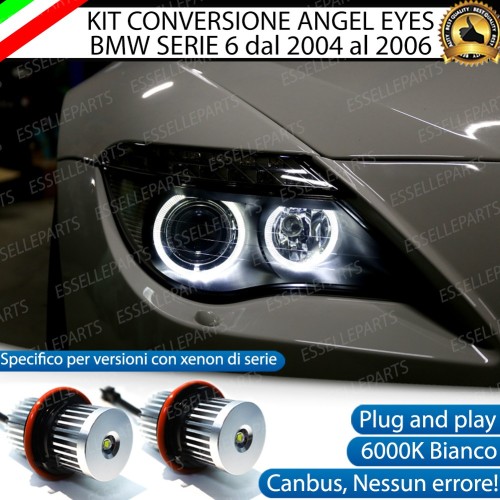Kit Angel Eyes A Led Cree Canbus 6000k bianco Per BMW Serie 6 E63 E64 Fino al 2005