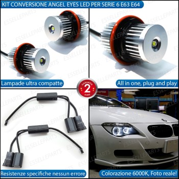 Kit Angel Eyes A Led Cree Canbus 6000k bianco Per BMW Serie 6 E63 E64 Fino al 2005