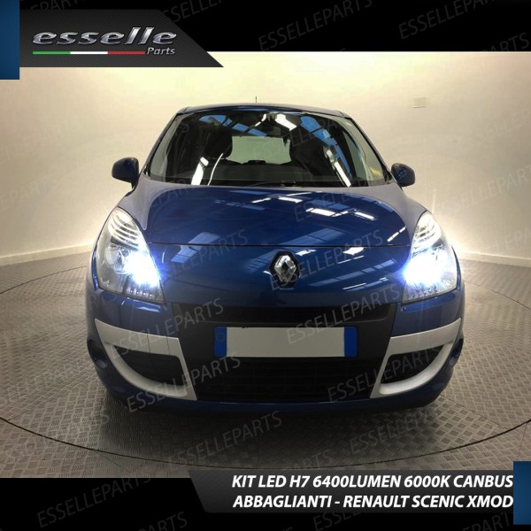 Conversione Fari Full LED 6000K bianco Renault Scenic Xmod con fari a parabola