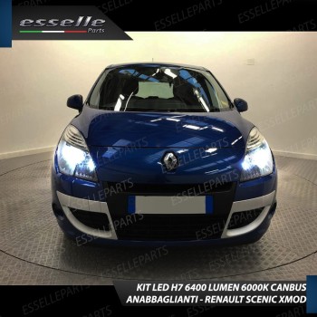 Conversione Fari Full LED 6000K bianco Renault Scenic Xmod con fari a parabola Conversione Fari Full LED 6000K bianco Renault Scenic Xmod con fari a parabola
