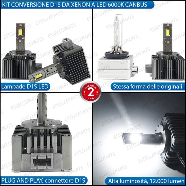 Coppia Lampade D1S Led Da Xenon A Led 12000 Lumen 6000K VW PASSAT B6