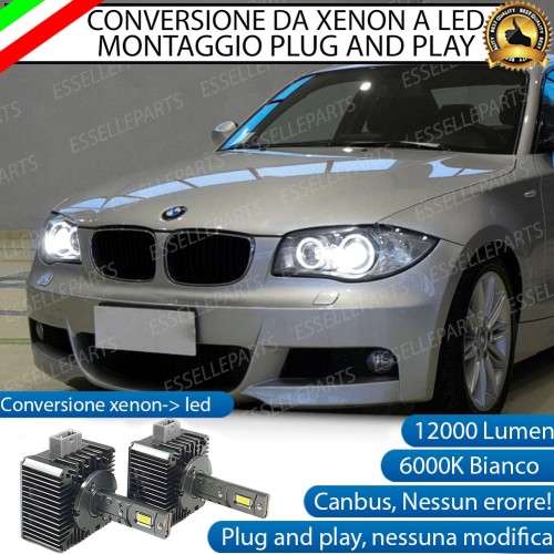 Coppia Lampade D1S Led Da Xenon A Led 12000 Lumen 6000K BMW SERIE 1 E81 E82 E87 E88